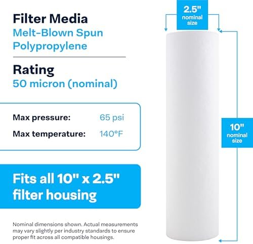 SpiroPure SP-P50 10x2.5 50 Micron Sediment Water Filter SDC-25-1050 24 Pack - Image 3