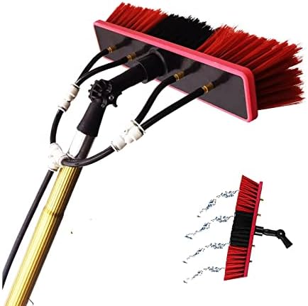 Glass Cleaning Brush Home Water Fed Telescopic Pole Kit Solar Panel Brush Rotating for Photovoltaic Panel，Waterfed Pole Window Cleaning Kit Extendable Telescopic Brush for Conservatory Solar