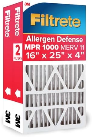 Filtrete 16x25x4 Air Filter, MERV 11, MPR 1000, 2 HVAC Filters by Filtrete