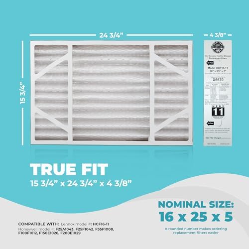 Lennox X6670 16x25x5 Air Filter MERV 11 HVAC AC Furnace Filters, Lennox Healthy Climate Filter for Home with Cleaning Cloth, (Actual Size: 15.75 x 24.75 x 4.38 Inches) - Image 2
