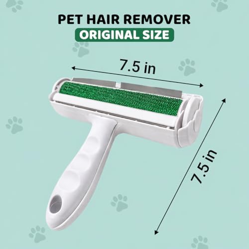 Pet Hair Remover Roller with 2 Grooming Gloves ?€? Reusable Lint Remover for Dogs and Cats (Green) - Image 2