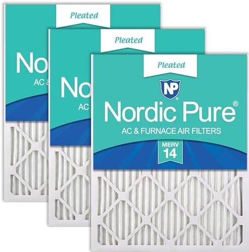 Nordic Pure 20x20x1 Pleated MERV 14 Air Filters 3 Pack by NordicPure
