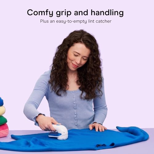 Conair Fabric Shaver and Lint Remover, Battery-Operated Portable Clothes Shaver with 3 Settings, Fuzz Remover for Sweaters, Clothing and Furniture, Large 2-Inch Shaving Head, White | Easy-to-store fabric shaver for clothing and furniture with 3 depth s... - Image 5