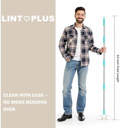 63‘’Ultra Long Heavy Duty Carpet Rake - Efficient Pet Hair Remover for Carpets, Rugs & Furniture, Deep Cleaning Carpet Scraper, Durable Home Use Tool by LINTPLUS - Image 2