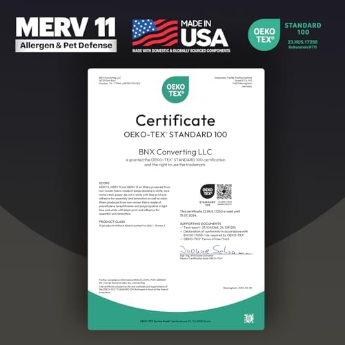 BNX TruFilter 20x23x1 Air Filter MERV 11 (4-Pack) - MADE IN USA - Allergen Defense Electrostatic Pleated Air Conditioner HVAC AC Furnace Filters for Allergies, Dust, Pet, Smoke, Allergy MPR 1200 FPR 7 - Image 6