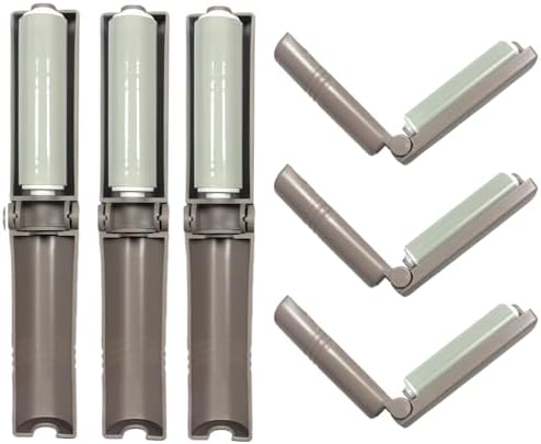 Mini Reusable Lint Roller 6 Pack, Washable Sticky Gel Lint Remover, Grey | Portable & Easy Carry, Foldable Design, Washable Sticky Gel, For Clothes & Luggage, Travel Ready by AEHKLCP