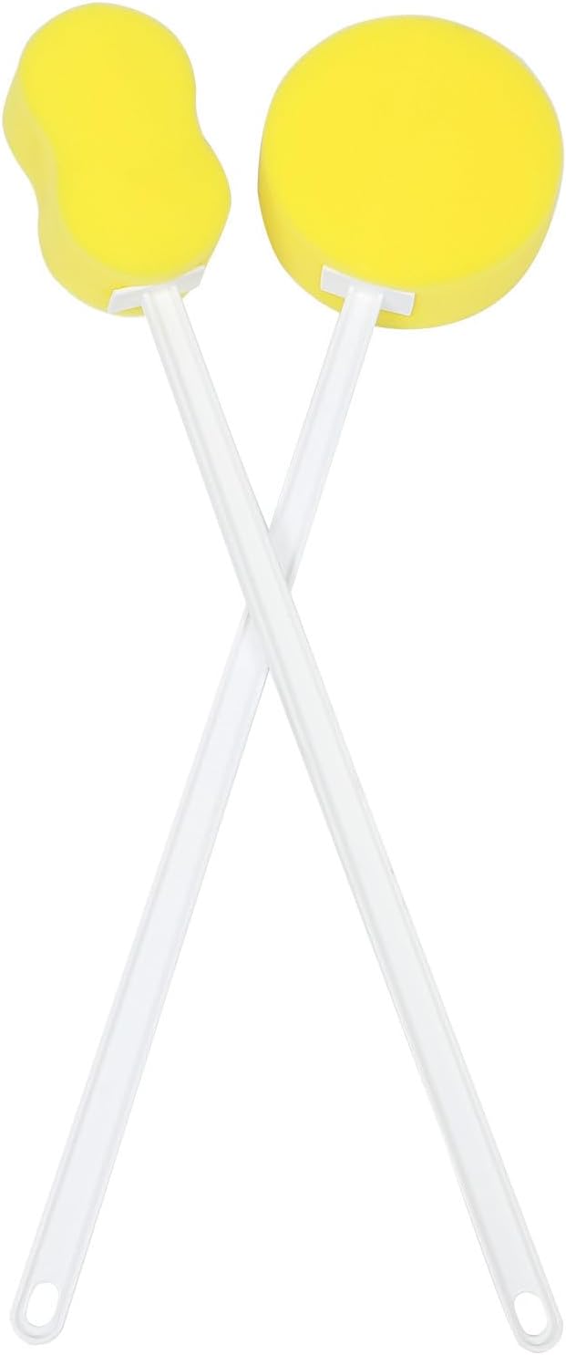 2pcs Long Handle Bath Brush Set with Soft Bristles for Exfoliating and Back Washing, Massage Shower Cleaning Tools for Home Bathing and Relaxation