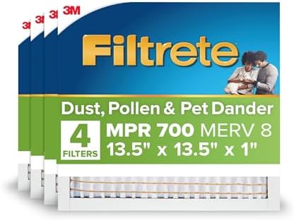 Filtrete 13.5x13.5x1 in. Air Filter, MERV 8, MPR 700, 4 HVAC Filters by Filtrete