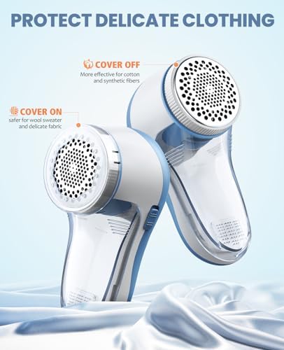 POPCHOSE Fabric Shaver, Lint Shaver with 6-Leaf Blade, Rechargeable | Lint Remover with Type-C Fast Charing Port, Sweater Defuzzer, Clothes Shaver for Couch, Furniture, Blanket, Remove Pilling - Image 5