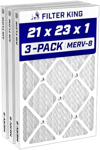 Filter King 21x23x1 Air Filter MERV 8, AC Furnace Filters (3-Pack) by FilterKing
