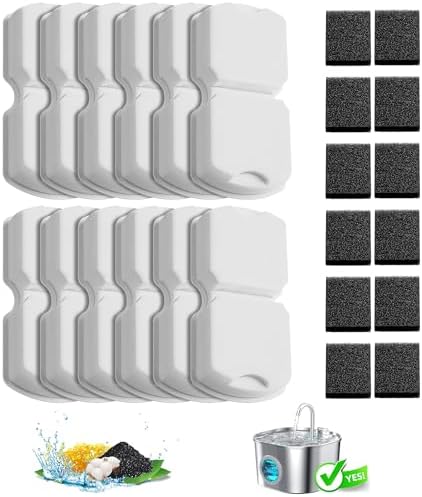 Cat Water Fountain Filter: 12PCS Replacement Filter of 12 Filters & Sponges by HOOISE