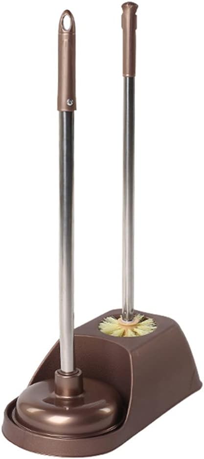 DOITOOL Toilet Brush and Plunger Set with Long Ergonomic Handle for Deep Cleaning Bathroom Toilets Non-Slip Grip Toilet Cleaning Tools for Home Maintenance 20.5 Inch Length
