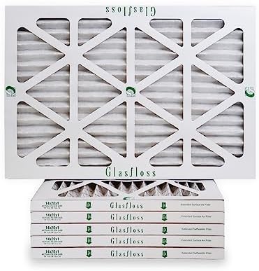 Glasfloss ZL 14x20x1 Pleated Air Filters, 6-Pack, MERV 10, AC & Furnace by Glasfloss