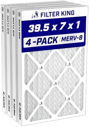 Filter King 39.5x7x1 Air Filter MERV 8, AC Furnace Filters (4-Pack) by FilterKing