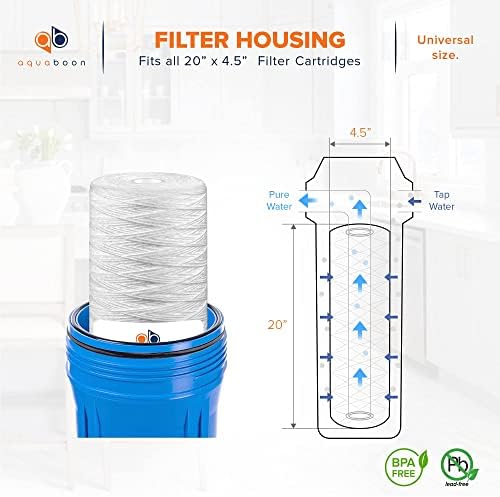 Aquaboon 5 Micron 20 x 4.5 Whole House String Wound Water Filter 2-Pack - Image 2
