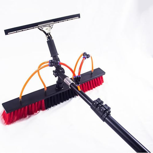 Window Cleaning Pole,High-Altitude Cleaning Brushes,Water Fed Telescopic Brush Conservatory Roof Cleaning Tools for Photovoltaic Panel Cleaning,55cm Brush Head,10.8m