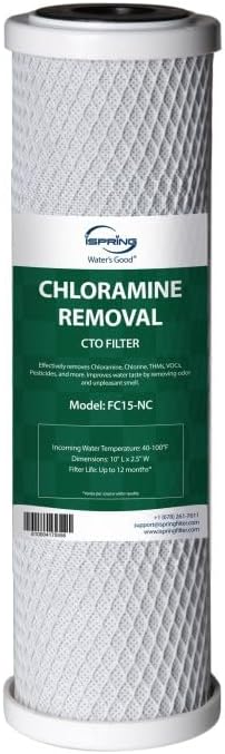 iSpring FC15-NC Chloramine Removal Carbon Block Water Filter Replacement by iSpring