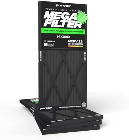 PuroAir MegaFilter 14x30x1 Air Filter MERV 13 HVAC Furnace Filter (4-Pack) by PuroAir