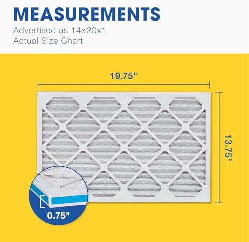 Aerostar 14x20x1 MERV 6 Air Filter, 6 Count, ACTUAL SIZE (13.50 x 19.50 x 0.75), HVAC, Air Conditioning & Furnace Filter for Dust, Lint & Pollen Control (MPR 300 / FPR 3), Made in USA - Image 5