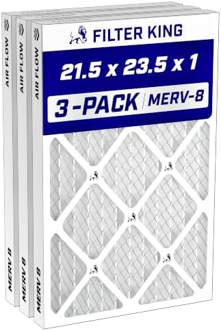 Filter King 21.5x23.5x1 Air Filter MERV 8, AC Furnace Filters (3-Pack) by FilterKing