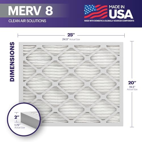 BNX TruFilter 20x25x2 Air Filter MERV 8 (4-Pack) - MADE IN USA – Dust & Pet Defense Electrostatic Pleated Air Conditioner HVAC AC Furnace Filters for Dust, Pet, Mold, Pollen MPR 600 – 700 & FPR 5 - Image 2
