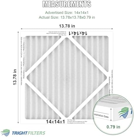 TRIGHTFILTERS 14x14x1 Air Filter 4 Pack, MERV 8 Pleated HVAC Furnace Filter - Image 2