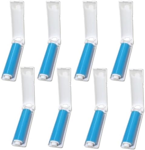 Mini Reusable Lint Roller 8 Pack, Washable Sticky Gel Lint Remover, Blue | Portable & Easy Carry, Foldable Design, Washable Sticky Gel, For Clothes & Luggage, Travel Ready by AEHKLCP