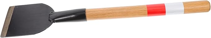 Railway Snow Scraper Shovel with Long Wooden Handle 12" Wide Metal Blade for Winter Snow and Ice Removal Outdoor Yard and Driveway Cleaning Tool