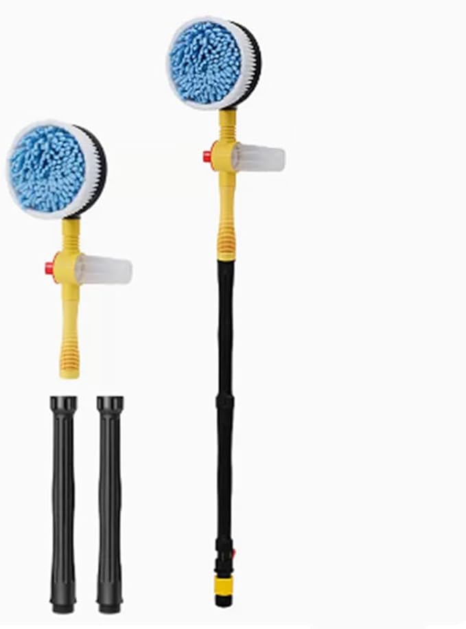 Water Fed Pole Kit Lightweight, Solar Panel Cleaning Brush Rotary Water Supply Pole Brush System, Solar Cleaning Tools Great for Cleaning House Siding, Cars, Trucks, Floors and More.