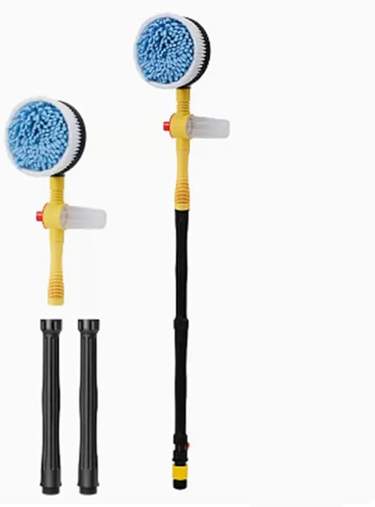 Water Fed Pole Kit Lightweight, Solar Panel Cleaning Brush Rotary Water Supply Pole Brush System, Solar Cleaning Tools Great for Cleaning House Siding, Cars, Trucks, Floors and More.