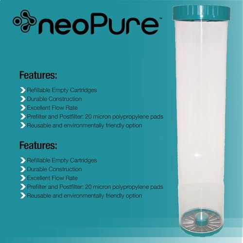Neo-Pure 20 x 4.5 Clear Empty Standard Size Water Filter Cartridge, Durable Construction Universal Pre/Post Use - Image 7