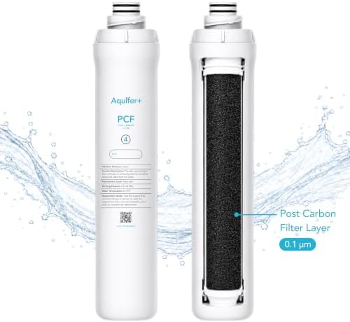 RO100ROPOT 4-Pack Water Filter Replacement Cartridge Set for Bluevua RO100ROPOT, RO100ROPOT-UV pack of 4 Filters PP, CTO, RO Membrane, PCF Post & Carbon Filter Reverse Osmosis Water System Cartridges - Image 6