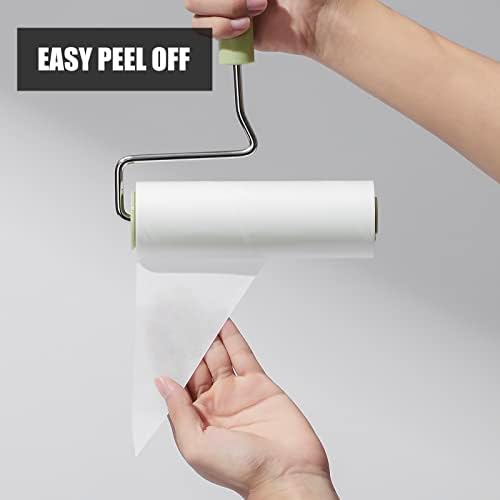 Extra Sticky Large Surface Lint Roller, 6.3''Wide Roller for Pet Hair | Long Handle Lint Remover for Couch, Furniture, Clothes, Dog & Cat Hair Remover (4 Refills / 360 Sheets) - Image 5