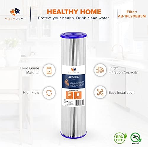 Aquaboon 5 Micron 20 x 4.5 Whole House Pleated Sediment Water Filter 4-Pack - Image 4