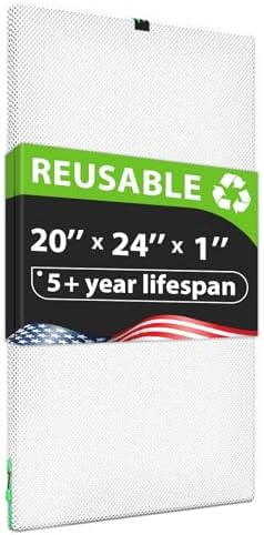 Reair 20x24x1 Air filter, Washable and Reusable Air Filter 20x24x1 for AC HVAC Furnace, MERV 8 Air Filters Machine Washable & Dryer Friendly, AC Furnace Air Filter by Reair