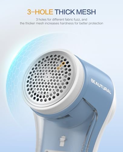 BEAUTURAL Fabric Shaver and Lint Remover, Rechargeable Sweater Defuzzer | 6-Leaf Blades, Electric Clothes Shavers to Trim Fuzz and Pills, Remove Pilling for Clothing, Furniture, Couch, Blanket - Image 5