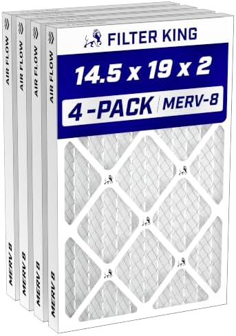 Filter King 14.5x19x2 Air Filter MERV 8, AC Furnace Filters (4-Pack) by FilterKing
