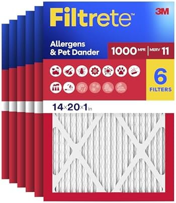 Filtrete 14x20x1 Air Filter, MERV 11, MPR 1000, 6 HVAC Filters by Filtrete