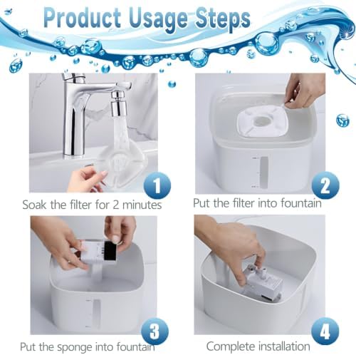 34 Pcs Cat Water Fountain Filters Replacement Compatible with VEKEN 95oz/2.8L Cat Water Fountain Filters Automatic Dog Water Fountain Filters Pet Fountain - Image 6
