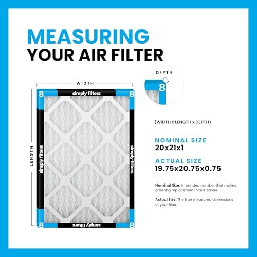 Simply 20x21x1 Air Filter, Merv 8, 6 Pack, For Home AC Furnace & HVAC (Actual Size: 19.75"x20.75"x0.75") DUST, Pet, & Allergy Control - Image 2