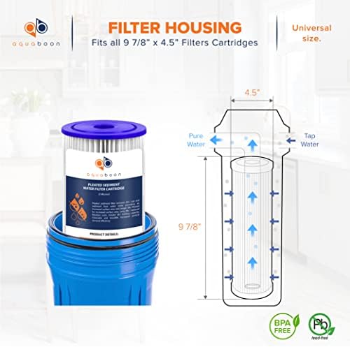 Aquaboon 5 Micron 10 x 4.5 Pleated Sediment Water Filter Cartridge 4-Pack - Image 2