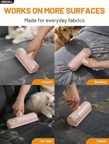ORDORA Pet Hair Remover Roller, Reusable Lint Roller for Dog and Cat Hair | Portable Pet Hair Roller with Large Fur Bin for Couches, Bedding, Car, Rugs & Furniture, No Refills or Batteries, Pet Homes - Image 4