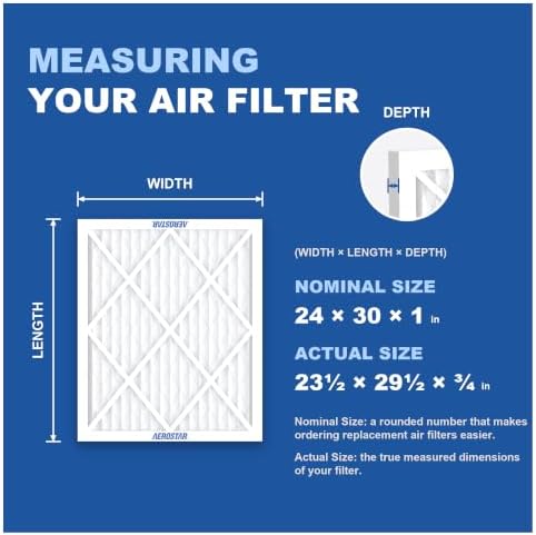 Aerostar Air Filter 24x30x1 MERV 13 AC Filter, HVAC, Furnace Filter, 4 Pack - Image 2