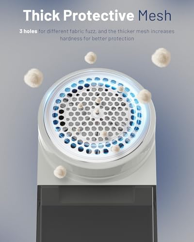 BEAUTURAL Fabric Shaver and Lint Remover, Rechargeable Sweater Defuzzer | LED Display, 3-Speed Settings, 6 Leaf Blades, Portable Pilling Remover for Clothes, Furniture, Blankets - Image 6
