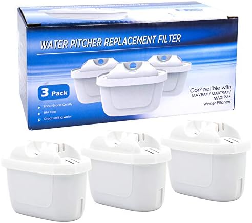 Anmumu 1001122 Replacement Filter for Mavea 1001122 Maxtra and LEVOIT Pitcher Water Filter cartridges with Lead&Arsenic Removal (3 Pack) by Anmumu