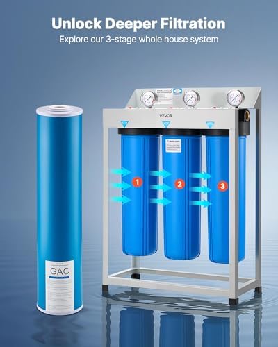 VEVOR GAC Filter, Universal Fit 20 x 4.5 in Granular Activated Carbon Replacement - for Whole House Water Filter Systems, Reduces Chlorine, Chemicals, VOCs, Bad Taste & Odor - Image 6