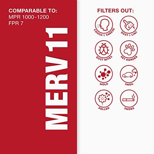 Aerostar 16x16x1 MERV 11-4 Count - Pleated HVAC, Furnace & Air Conditioner Filters - Removes Dust, Cold & Flu Germs, Lint, Mold, Pet Dander, Allergy-Causing Pollen, Smog & Smoke - Image 5
