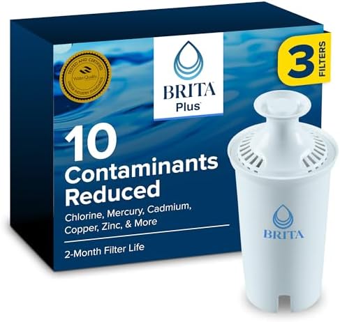 Brita Plus Replacement Water Filter, For Pitchers and Dispensers, 3 Pack by Brita