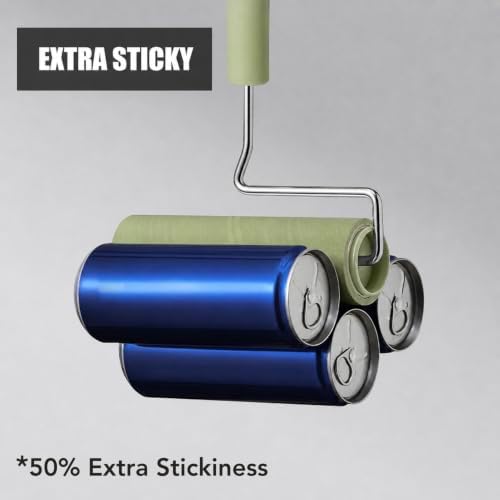 Extra Sticky Large Surface Lint Roller, 6.3''Wide Roller for Pet Hair | Long Handle Lint Remover for Couch, Furniture, Clothes, Dog & Cat Hair Remover (8 Refills(Scented)) - Image 3