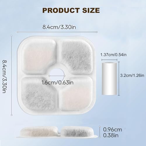 18 Pack Cat Water Fountain Filter Replacement Compatible with Catit PIXI Cat Drinking Fountain, Cat it Water Filters Keep Your Pet Healthy and Hydrated (18+4) - Image 2